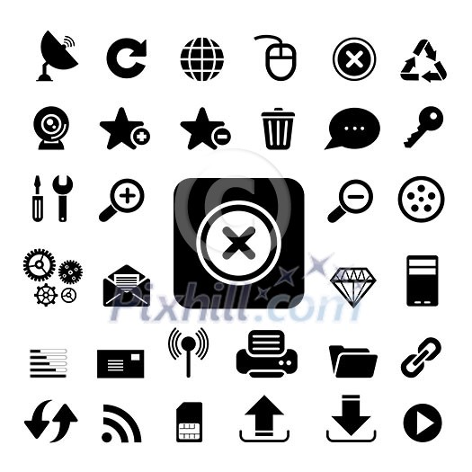 internet icon set on white background internet icon set on white background
