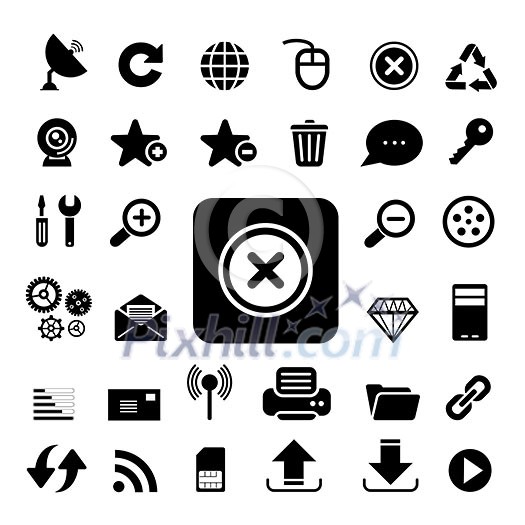 internet icon set on white background 