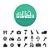 construction team vector icon set  