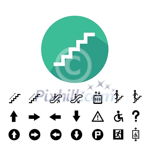 staircase symbol on white background staircase symbol on white background