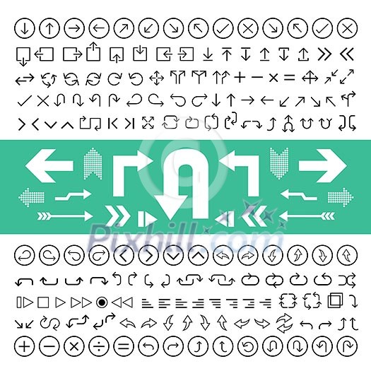 thin line arrow icons set thin line arrow icons set