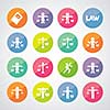 scales icon on gray background 