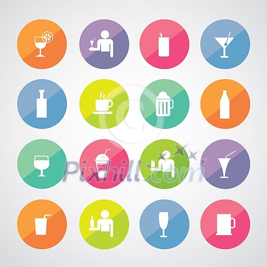 Beverages icons set  for use  