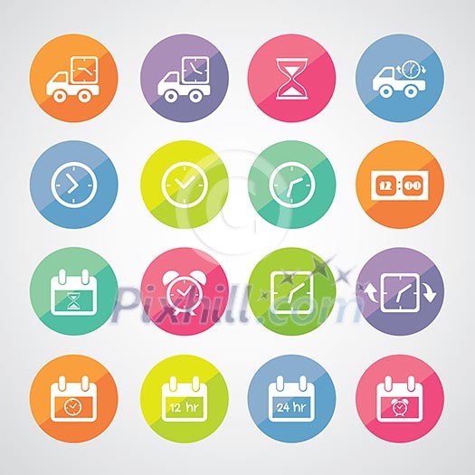 delivery and time vector icons set  