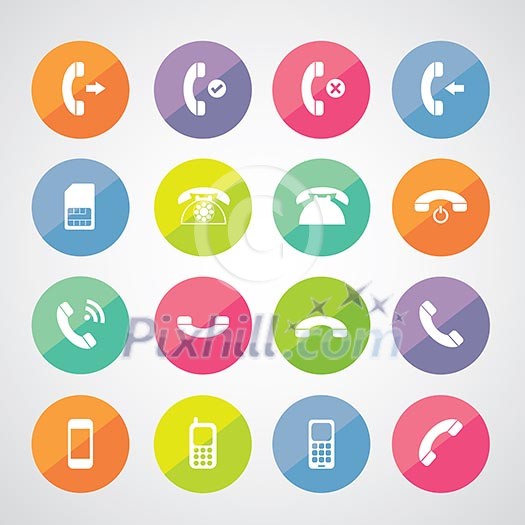 vector basic phone icon set 