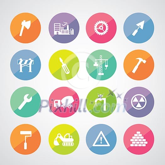 construction team vector icon set  