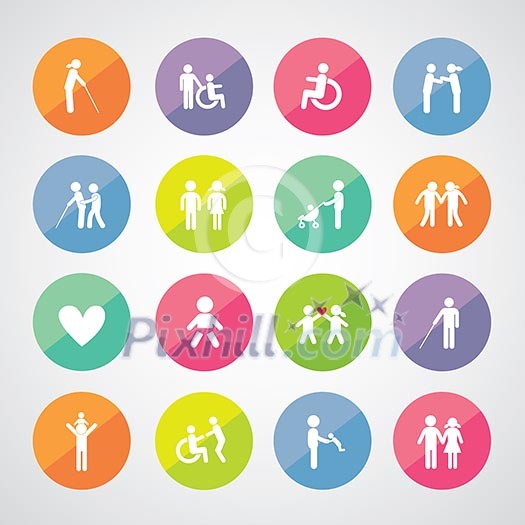 Family icon set for use  