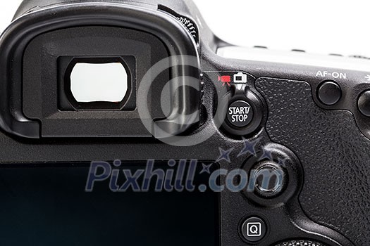 Professional modern DSLR camera - detail of the top LCD with settings - shutter speer, aperture, ISO, AF mode, battery info, RAW format indication,... Professional modern DSLR camera - detail of the top LCD with settings - shutter speer, aperture, ISO, AF mode, battery info, RAW format indication,...