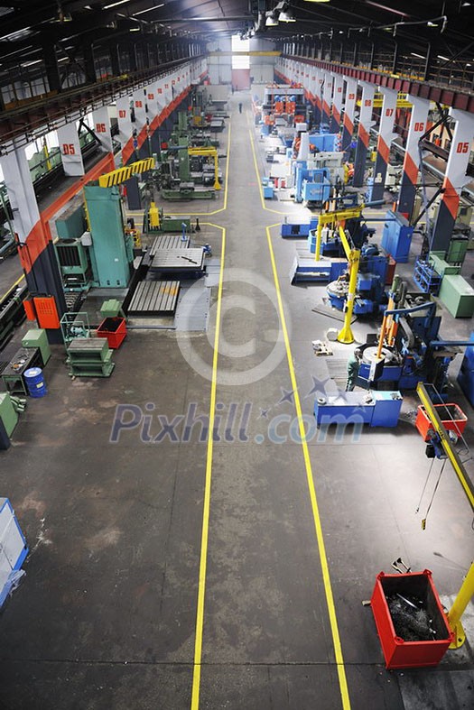 iron works steel and machine parts modern factory indoor hall