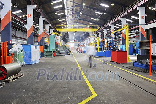 iron works steel and machine parts modern factory indoor hall