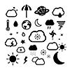 weather symbol set on white background 