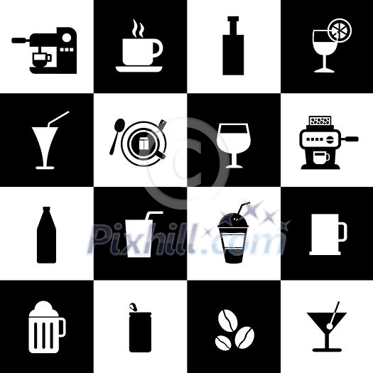 Beverages icons set for use Beverages icons set for use