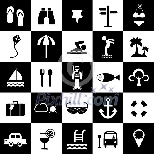 Travel and vacation icons set Travel and vacation icons set