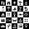 Travel and vacation icons set  