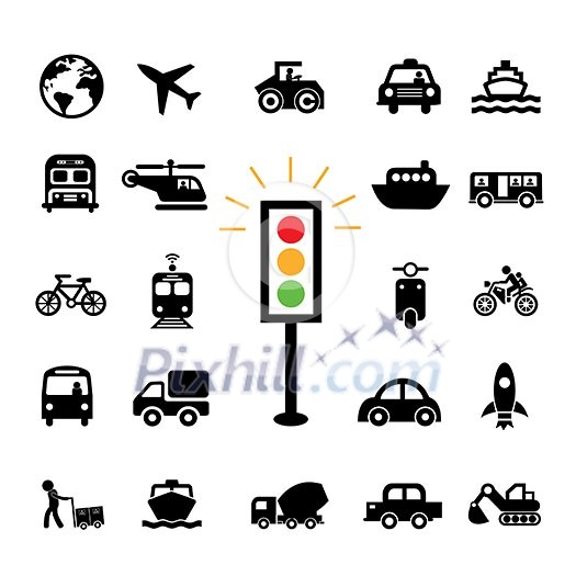 vector basic icon for transport 