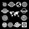 world map and globe vector icons set  