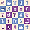 action people and  hygiene icons set for use 