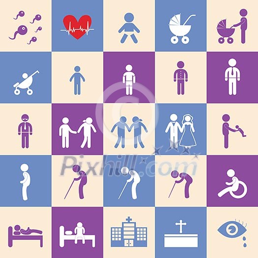 vector basic icon set for human life vector basic icon set for human life