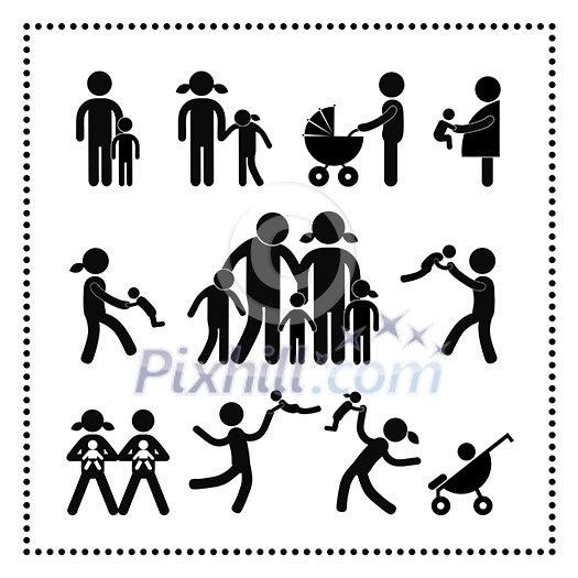 happy family symbol on white background happy family symbol on white background