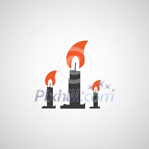 vector candles symbol on gray background vector candles symbol on gray background