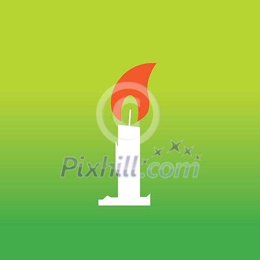 vector candle symbol on green background vector candle symbol on green background