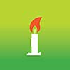 vector candle symbol on green background 