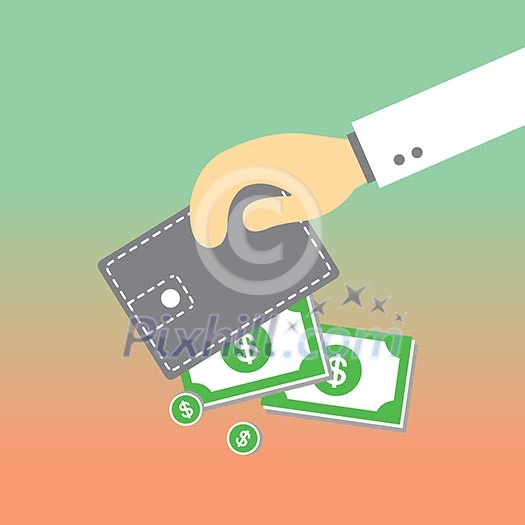 Wallet money vector cartoon Wallet money vector cartoon