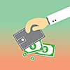 Wallet  money vector cartoon 