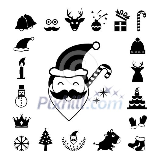 vector christmas day icon set vector christmas day icon set