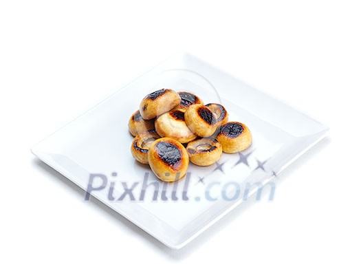 mashroom food vegetable grilled isolated on white background mashroom food vegetable grilled isolated on white background