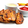 chicken grill food meat sliced isolated on white background
