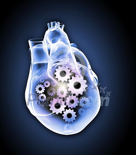 Human heart image with mechanisms. Health and medicine Human heart image with mechanisms. Health and medicine