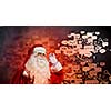 Image of Santa Claus in red costume. Communication concept