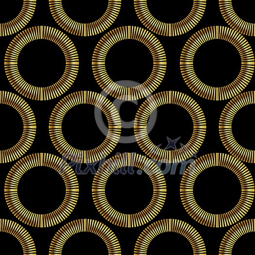 Vector abstract seamless background with golden luxury round elements