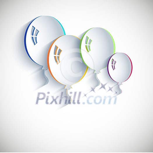 Stylish balloon vectors on a white background