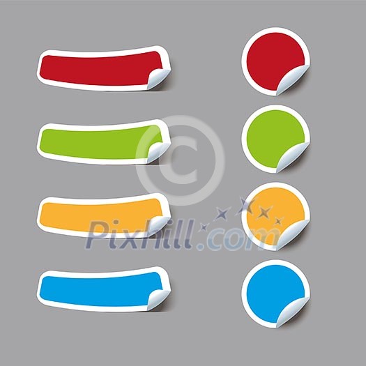 Stylish set of colourful vector labels