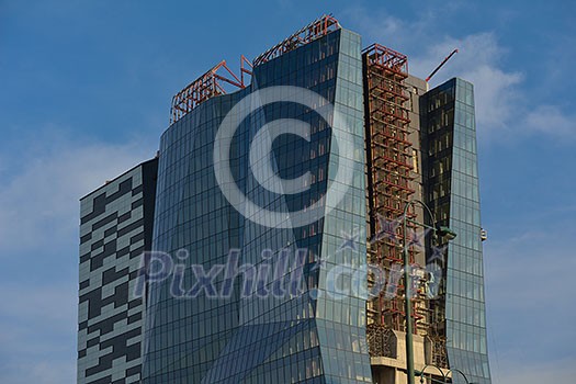 modern business office exterior building with glass facade