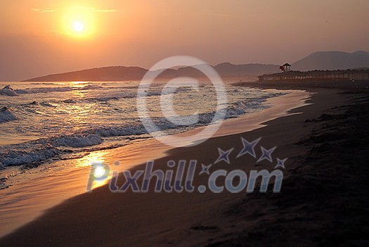 sunset on sea sunset on sea