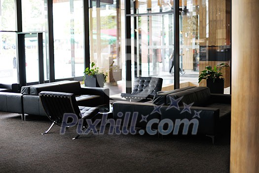 luxury hotel lobby interior with modern furniture