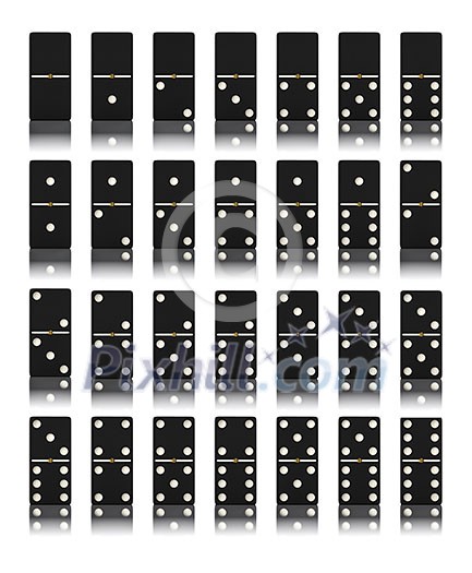Domino game set isolated on white Domino game set isolated on white