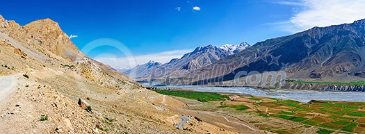 Panorama of Ki Monastery and Spiti Valley, Himachal Pradesh, India Panorama of Ki Monastery and Spiti Valley, Himachal Pradesh, India