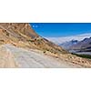 Panorama of road to Ki Monastery. Spiti Valley,  Himachal Pradesh, India
