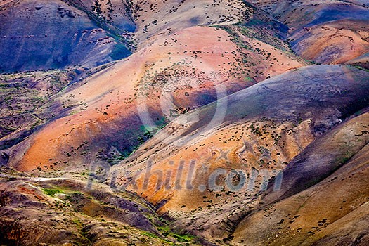 Colors of Himalayas. Spiti valley, Himachal Pradesh, India