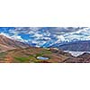 Himalayan landscape panorama. Spiti valley, Himachal Pradesh, India