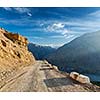 Road in Himalayas. Spiti Valley, Himachal Pradesh, India