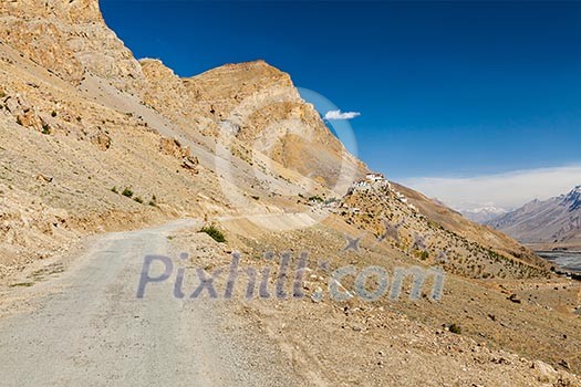 Road to Ki Monastery. Spiti Valley, Himachal Pradesh, India Road to Ki Monastery. Spiti Valley, Himachal Pradesh, India