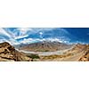 Panorama of Spiti valley in Himalayas. Himachal Pradesh, India