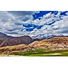 Himalayan village in Himalayas mountains. Spiti valley, Himachal Pradesh, India