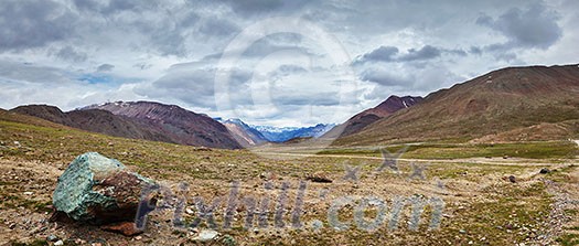 Himalayan landscape panorama. Spiti valley, Himachal Pradesh, India Himalayan landscape panorama. Spiti valley, Himachal Pradesh, India