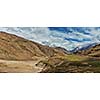 Himalayan landscape panorama. Spiti valley, Himachal Pradesh, India